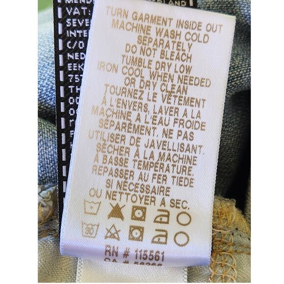 7 For All Mankind Women's 27x27 Button Fly Straight Skinny Josephina Flaw - Picture 6 of 9